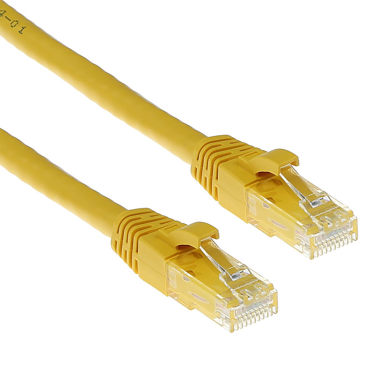 Image of ACT Gele 5 meter U/UTP CAT6A patchkabel snagless met RJ45 connectoren IB2805