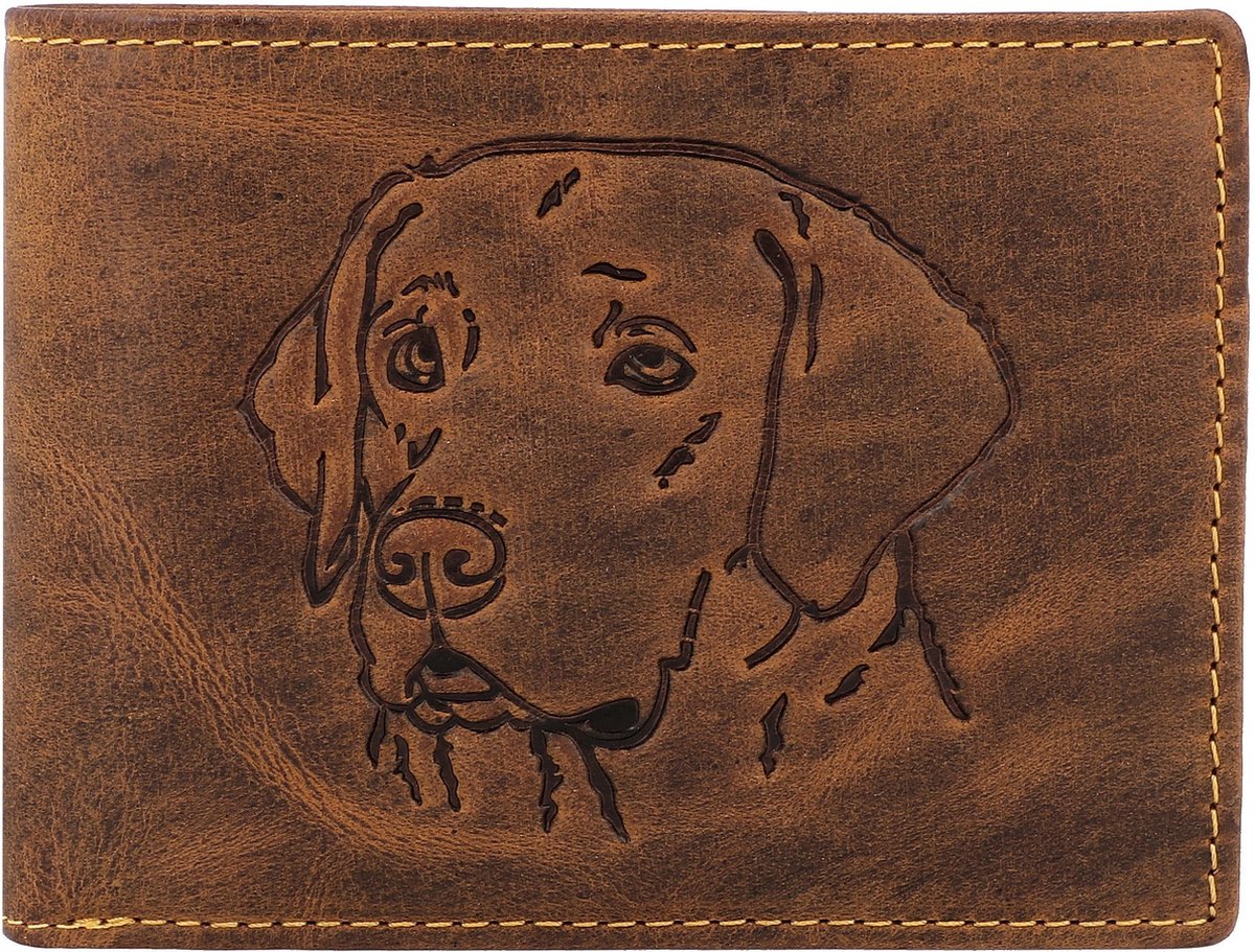 Greenburry Vintage Portemonnee Leer 12 cm - Jongens - Horizontaal - dog