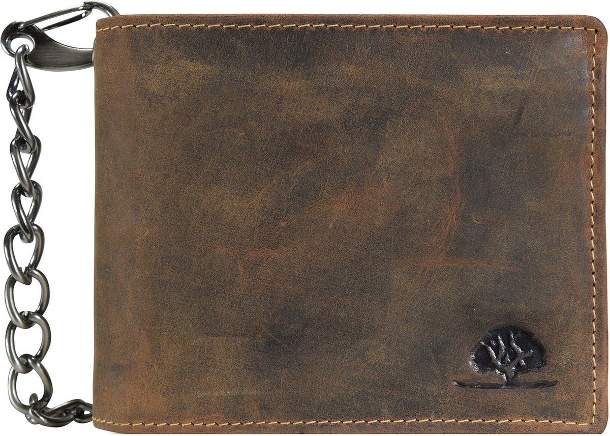 GREENBURRY portemonnee Vintage Save Wallet With Chain Brown bruine