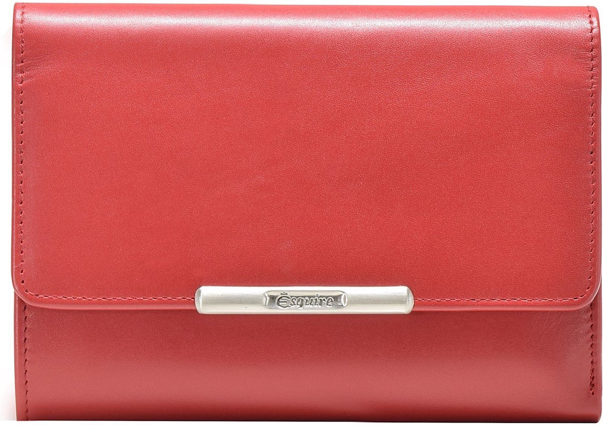 Esquire Helena Portemonnee I Leer 14 cm - Dames - Horizontaal - rot