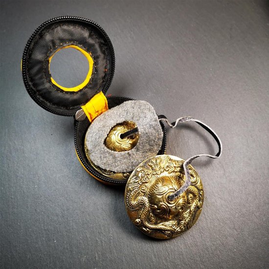 Handgemaakte Tingsha Tibetaanse Bell - 2.5in/6.2cm - Dubbele Draken - Bevordert Vrede - Chakra Genezing - Mindfulness van Dharma Store — afbeelding 3