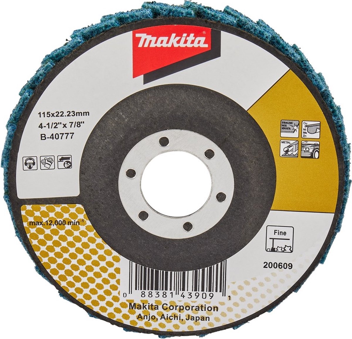 Makita B-40777 Lamellenschuurvliesschijf fijn | 115mm