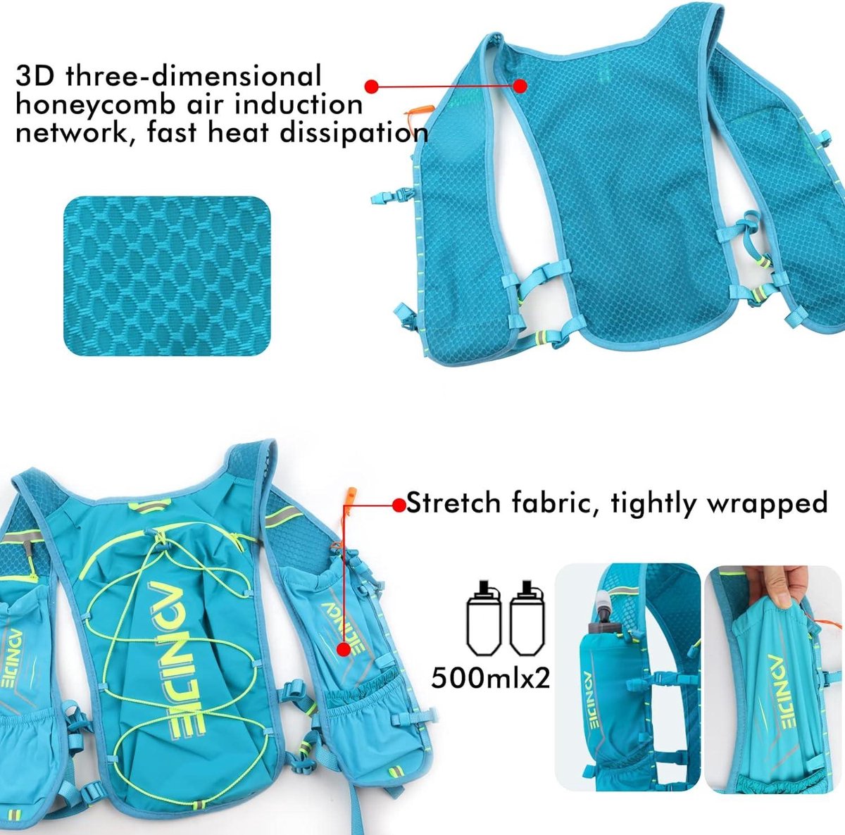Unisex Lichtgewicht Running Rugzak Sport Trail Racing Marathon Wandelen Fitness Hydratatie Outdoor Riding Bag Marathon Schouder G   Blauwe Kleur   Blauwe Kleur