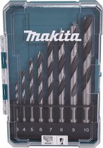 Makita D-77257 Jeu de forets à bois Ø 3-10 mm en cassette - 8 pièces