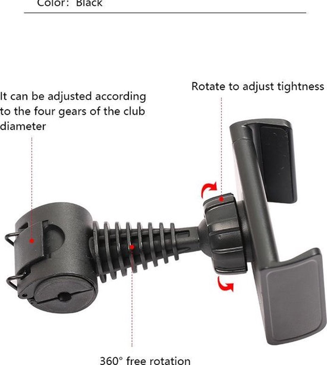 TS - Vespa Telefoonhouder Scooter Universeel voor Windscherm en Spiegel oa. voor Apple iPhone & Samsung / Piaggio Zip Kymco Sym Peugeot - Zwart – foto 2
