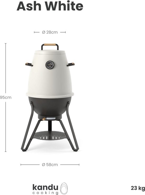 Kandu Cooking 41 kooksysteem - Ash White - Vertical Cooking barbecue - Ø58 x H95 cm van Kandu Cooking — afbeelding 2