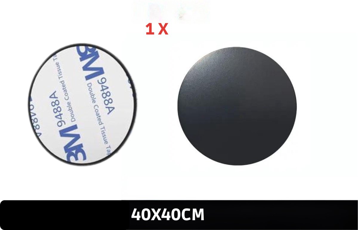 Metaal plaat voor Magnetische Houder - zwart - 1x