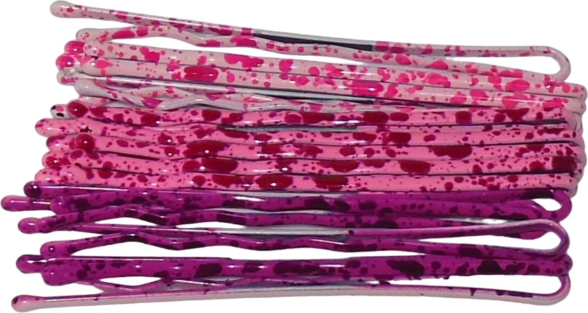 Schuifspelden roze tinten met patroon per 20 stuks.