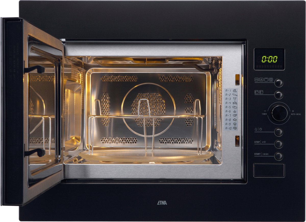 ETNA CM232ZT - Combimagnetron - 45cm - Matzwart - Draaideur magnetron - Inhoud 32 liter - Turbo-hetelucht - Digitale timer - Draaiplateau — afbeelding 4