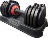 Bol.com KRATØX 1 Stuk Verstelbare Dumbbell 5KG t/m 25KG - Selective Dumbbell - Halterset - Gewichten Set - Krachttraining - Zwart aanbieding