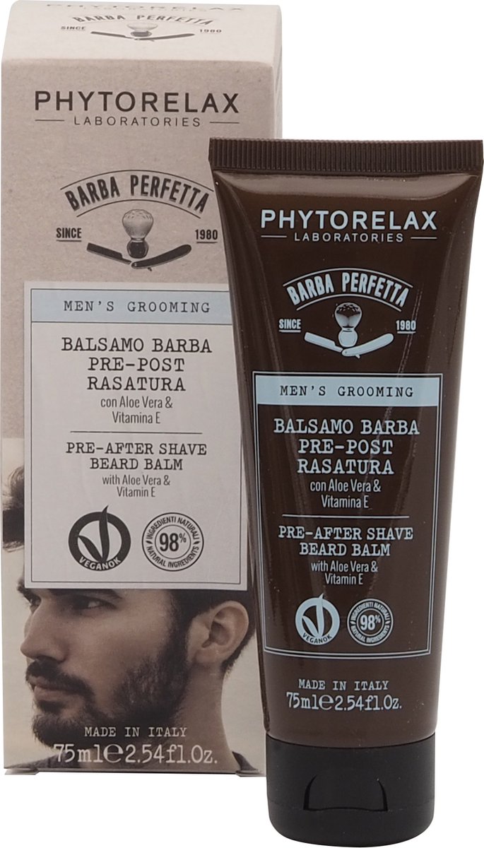 Goedkoopste Phytorelax Barbershop Aftershave balsem Mannen - Gebruik Voor of Na het Scheren - met Aloë Vera & Vitamine E - 75ml