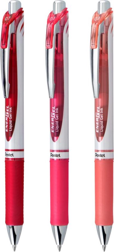 Pentel - EnerGel RTX Retractable Liquid Gel Pens 0.7mm 3 stuks - Journaling Expressions - BL77RBJBP3M