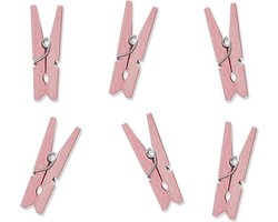 Finnacle - Versier je geboortekaartjes met 20x roze mini knijpers van 2 cm - Schattige geboorte meisje knijpertjes voor het ophangen van kaartjes