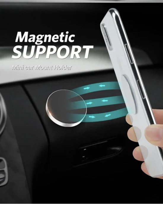 Magnetic Car Phone Holder Universal Car Phone Stand for iPhone Xiaomi Huawei Samsung Dashboard Wall Mounted Car Magnet Sticker 2pcs Black