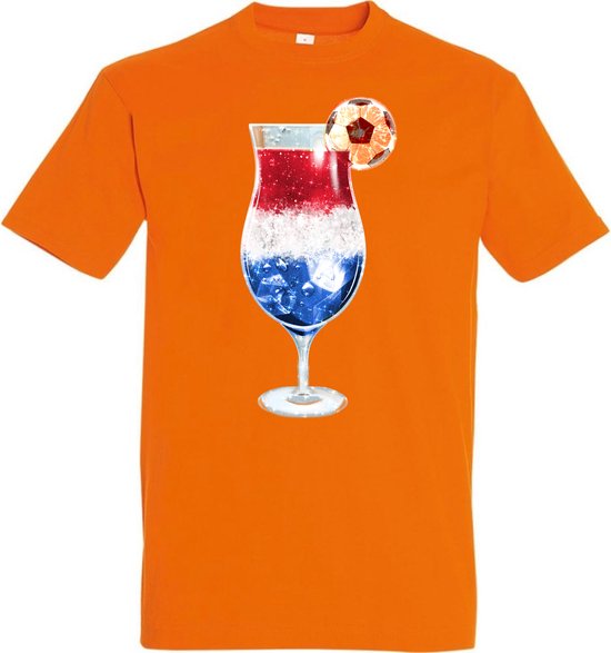 Chemise Oranje - Verre à vin Rouge Wit Blauw - Equipe néerlandaise - Nice pour le Championnat d'Europe - Taille L
