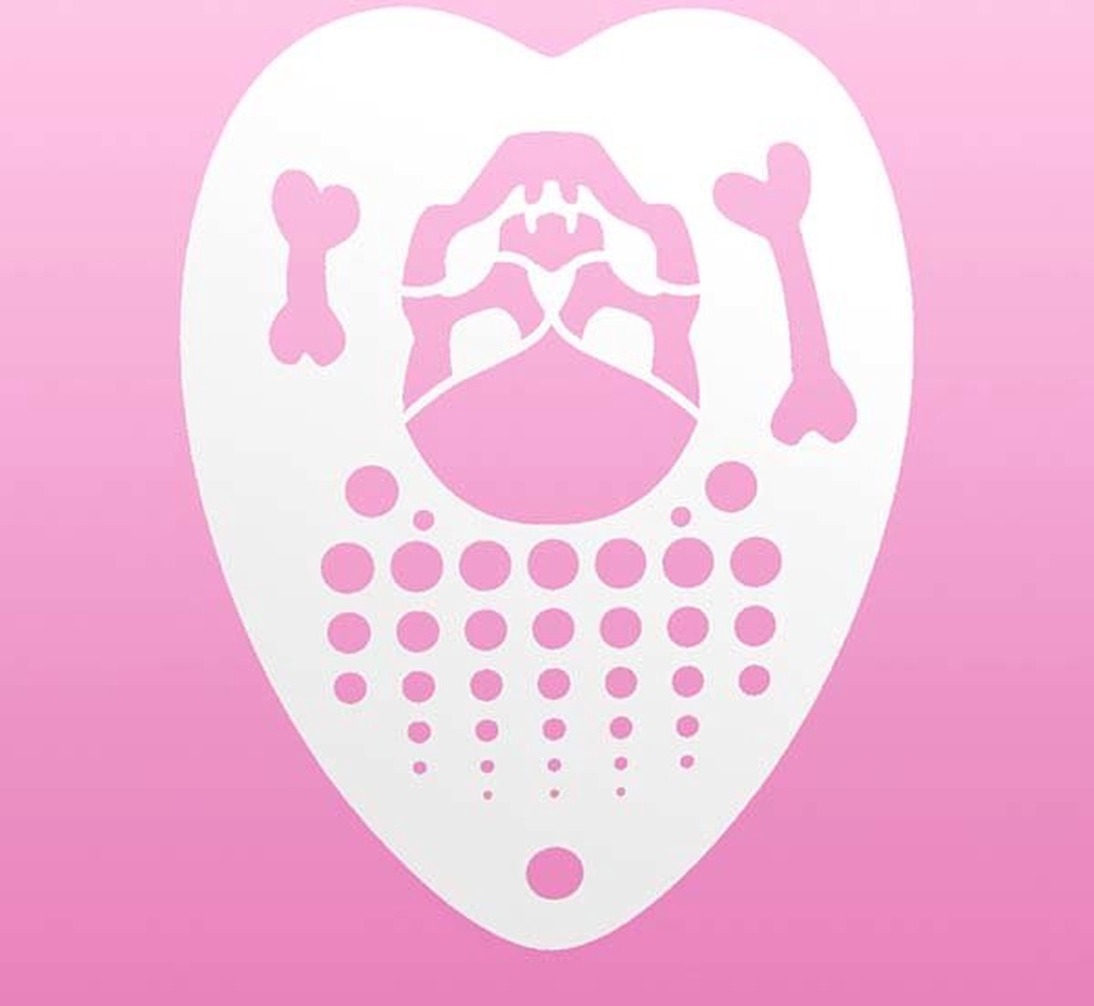 Heart Stencil - Skull 'N Bones