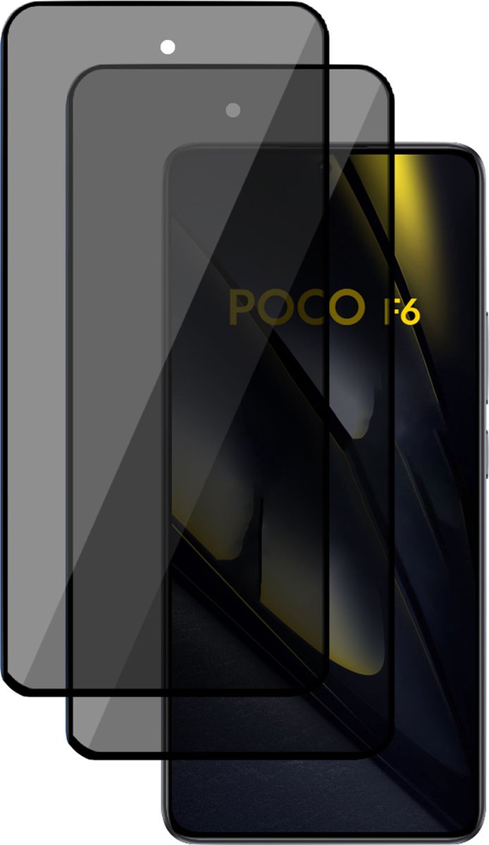 2x Privé Screenprotector geschikt voor POCO F6 Pro Screenprotector - Privacy Beschermglas - Privacy Proteqt+