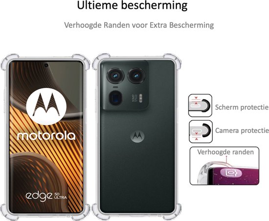 Coque + Film de protection d'écran privé pour Motorola Edge 50 Ultra - Privacy Foil - Coque Transparente
