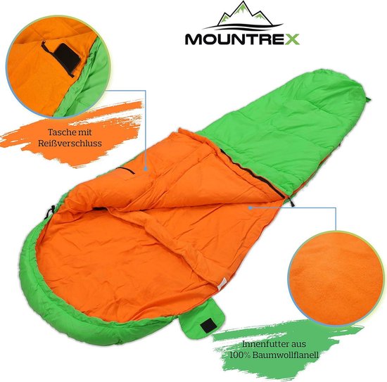 Slaapzak voor Kinderen - Draagbare Kinderslaapzak - Ideaal voor Outdoor Reizen Camping - Licht & Compact - Mummieslaapzak met Katoenen Binnenvoering sleeping bag camo — afbeelding 3