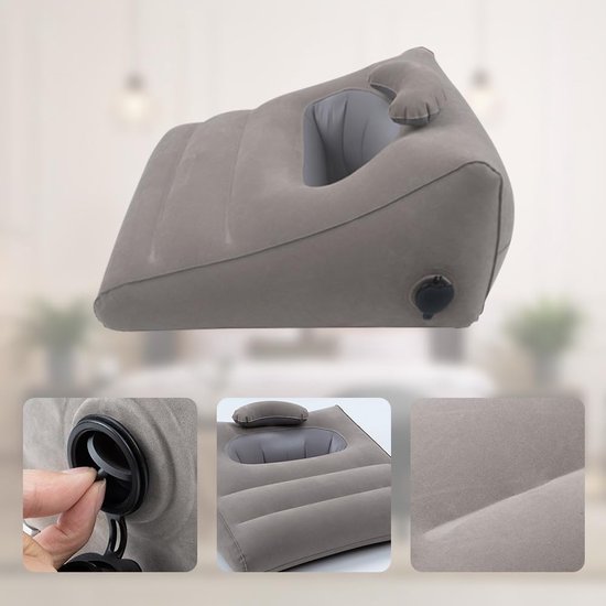 Bedluxe Beenverhogingskussen, beenkussens om te slapen, verkoelende gel traagschuim top, wigkussen voor benen, wiggen voor circulatie, zwelling, na operatie - afneembare hoes (8 inch, wit/grijs