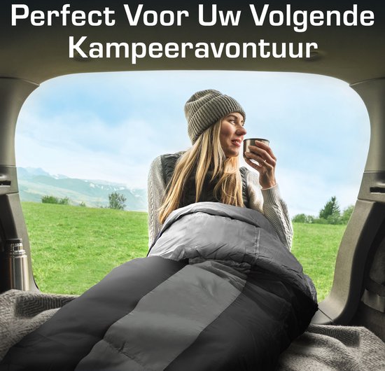 Active Era Professional Premium Slaapzak - 300 GSM Vulling en Waterafstotend - Mummieslaapzak met Binnenzak - 4 Seizoenen voor Kamperen, Camping, Backpacken, Hiken, Festivals, Logeren, Buitenhuis - Volwassenen & Kinderen - 220x80cm - Zwart van Active Era — afbeelding 4