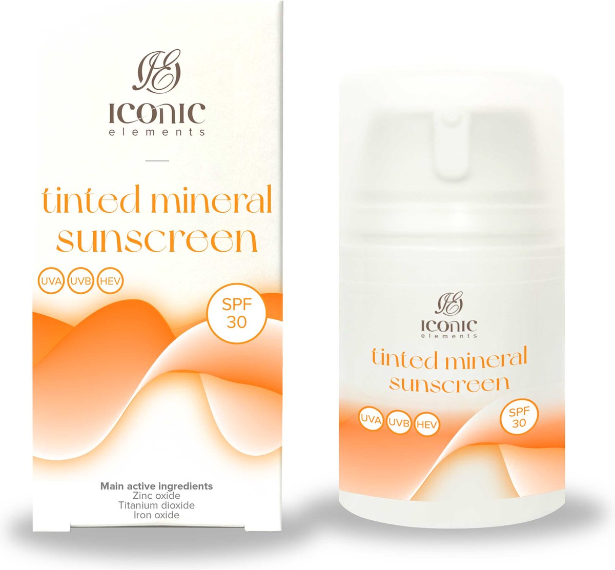 Iconic Elements Tinted Mineral Sunscreen - fysische zonnebrand - UVA, UVB en HEV bescherming - 50ml - Ontwikkeld door dermatoloog