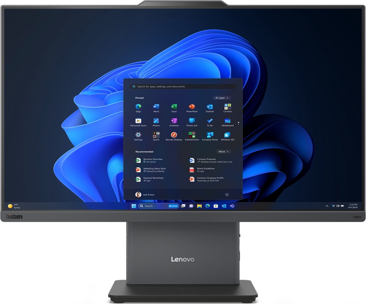 Lenovo ThinkCentre neo 50a 24 Gen 5 Intel® Core™ i5 i5-13420H 60,5 cm (23.8") 1920 x 1080 Pixels Touchscreen Alles-in-één-pc 8 GB DDR5-SDRAM 256 GB SSD Windows 11 Pro Wi-Fi 6 (802.11ax) Grijs