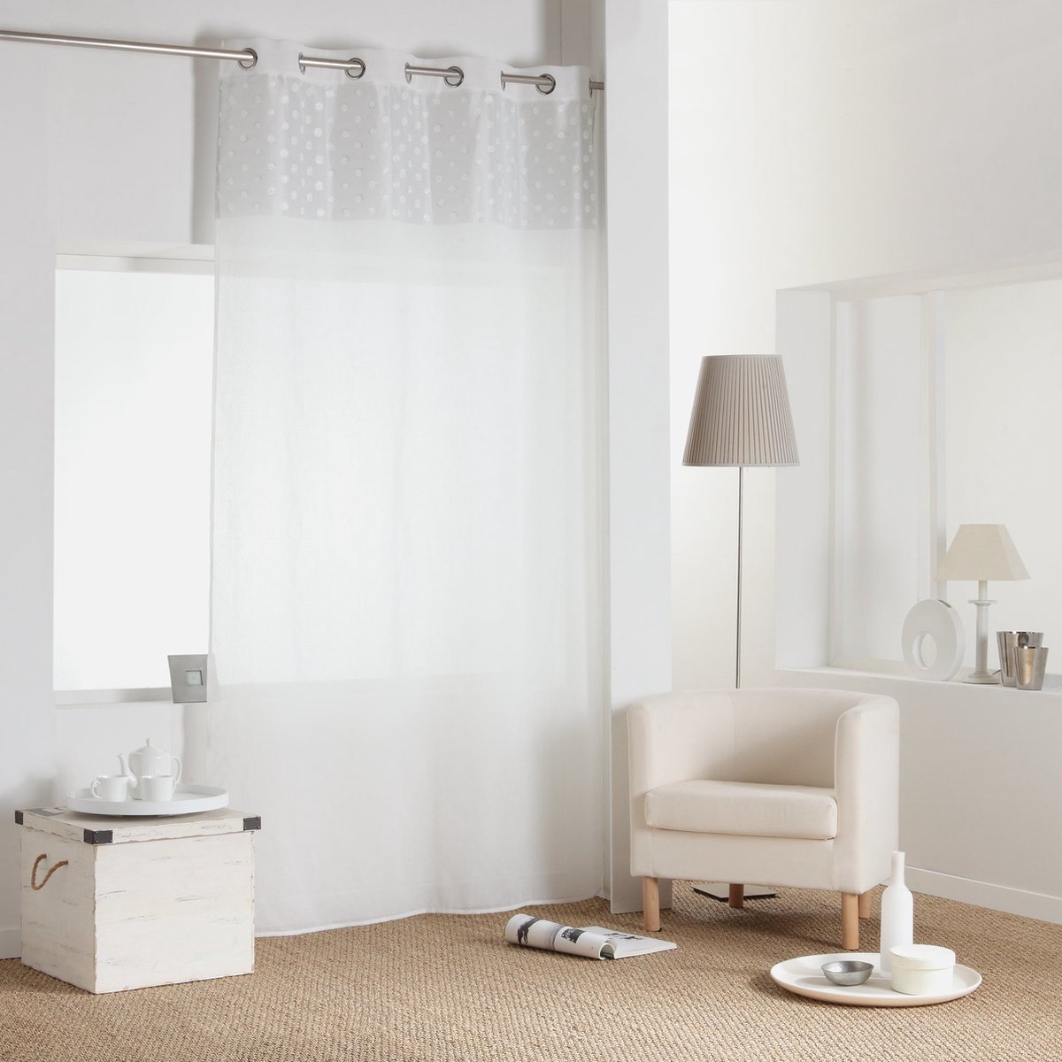 Raamgordijn met ringen MINNIE, 140 x 240 cm, met patroon
