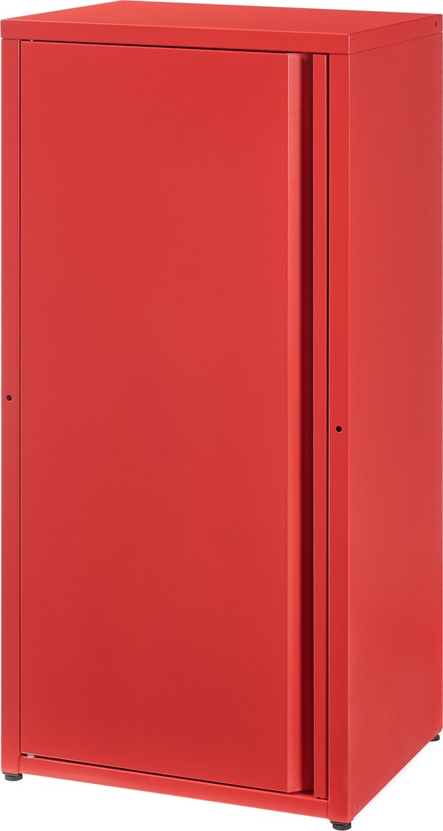 SUPEER Metalen archiefkast voor kantoor met enkele deur, ordnerkast 88 x 40 x 35 cm, 2 in hoogte verstelbare planken, robuuste metalen kast voor documenten, dossiers en kantooraccessoires (zwart