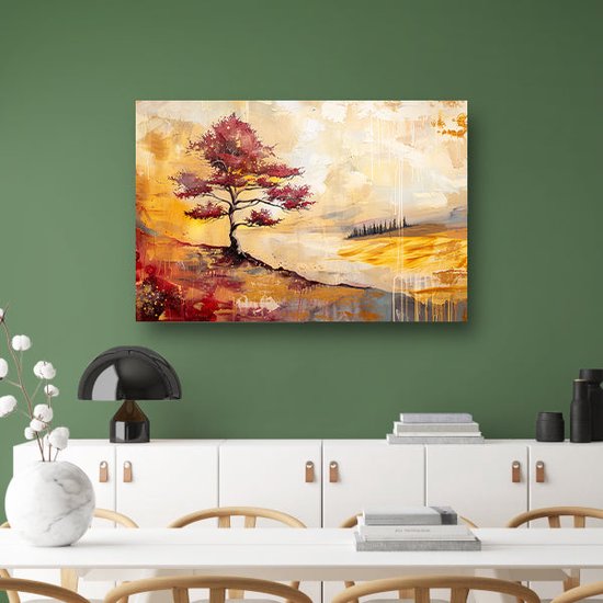 Portrait d'arbre - Portrait nature - Décoration murale Paysage - Tableau moderne - Peintures sur toile - Décoration murale salon toile 90x60 cm