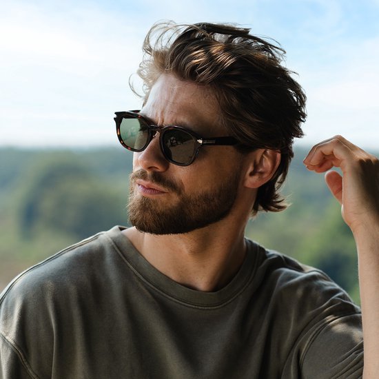 PB Sunglasses Aspen Demi Brown - Zonnebril heren en dames - Gepolariseerd - Acetaat frame - Ronde zonnebril van PB Sunglasses — afbeelding 2