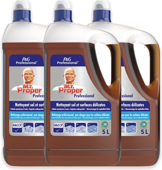 Mr Proper Prof Nettoyant Tout Usage Délicat - 3 x 5 l