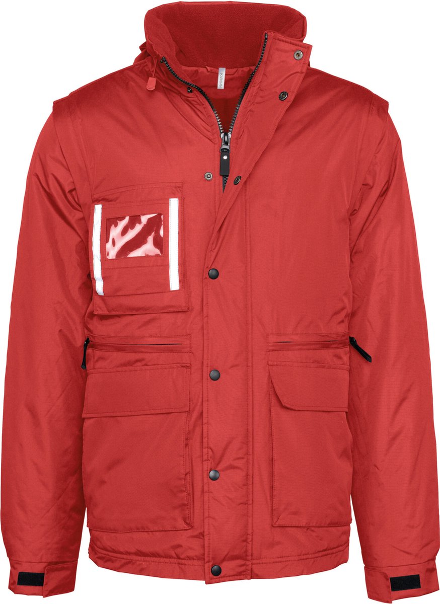 WK. Designed To Work Workwear Parka Met Afritsbare Mouwen WK6106 - Red - M