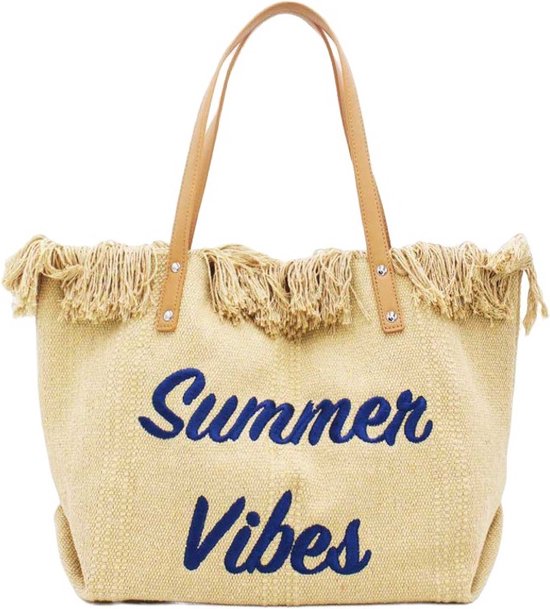 Sac de plage abricot Summer Vibes fringe - Sacs de plage spacieux et Trendy - Sacs de plage - Abricot