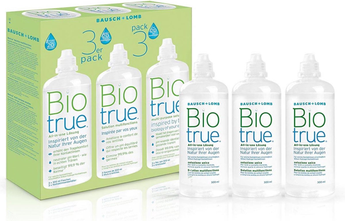 Goedkoopste Biotrue alles-in-één lenzenvloeistof | 3x 300ml