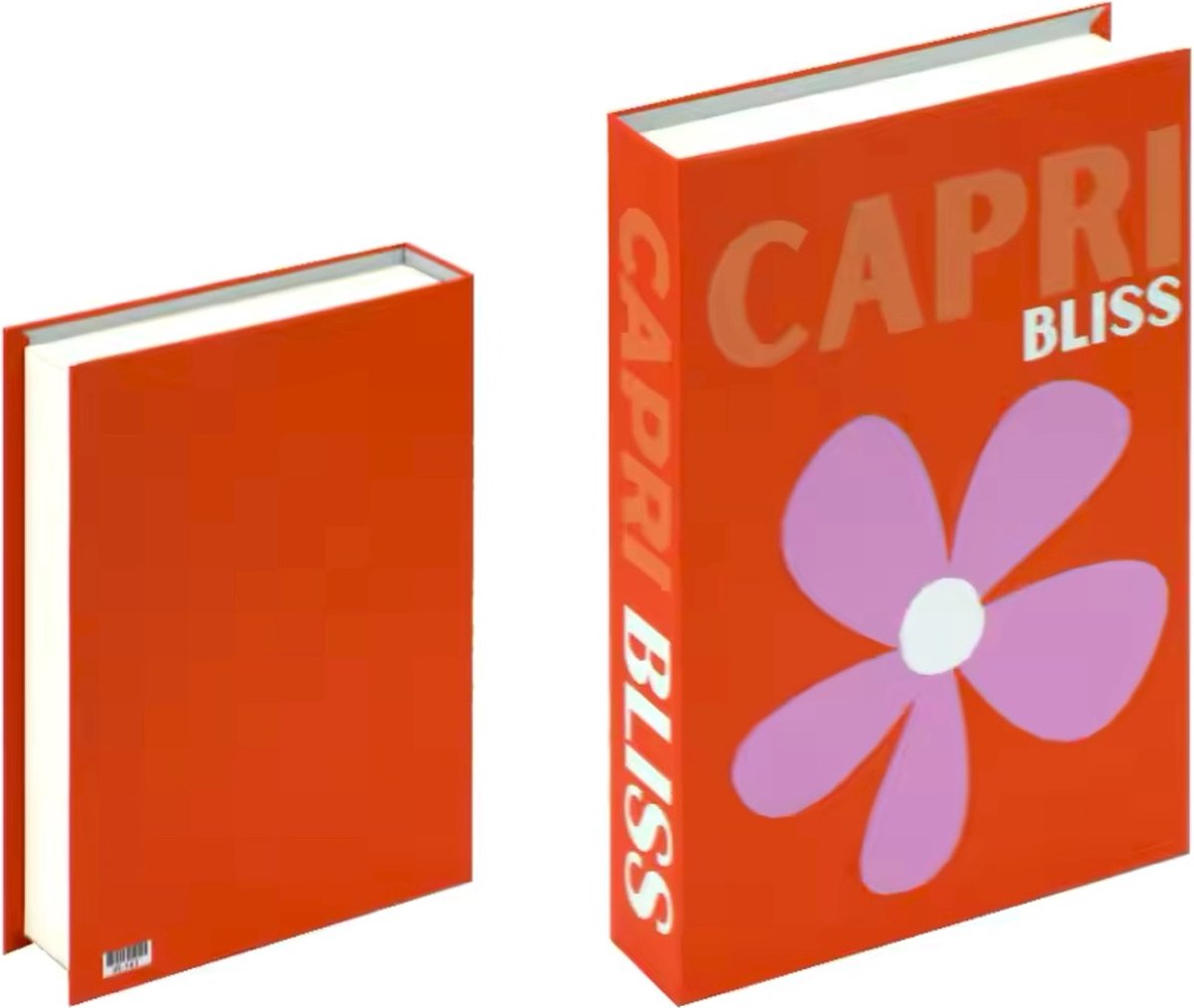 KimDo - Opberg boek - Capri - Zalm roze- Opbergbox - Opbergdoos - Decoratie woonkamer - Boeken - Nep boek - Opbergboek