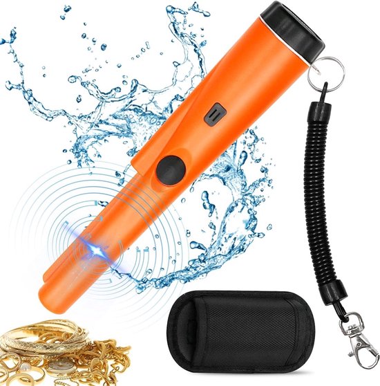 Flysocks Detector de Metales Set Profesional, Detector de Metales Impermeable IP68 con Preciso Pinpointer, 25 cm de Profundidad de Detección, 5 Modos, Detector de Oro Apto para Adultos