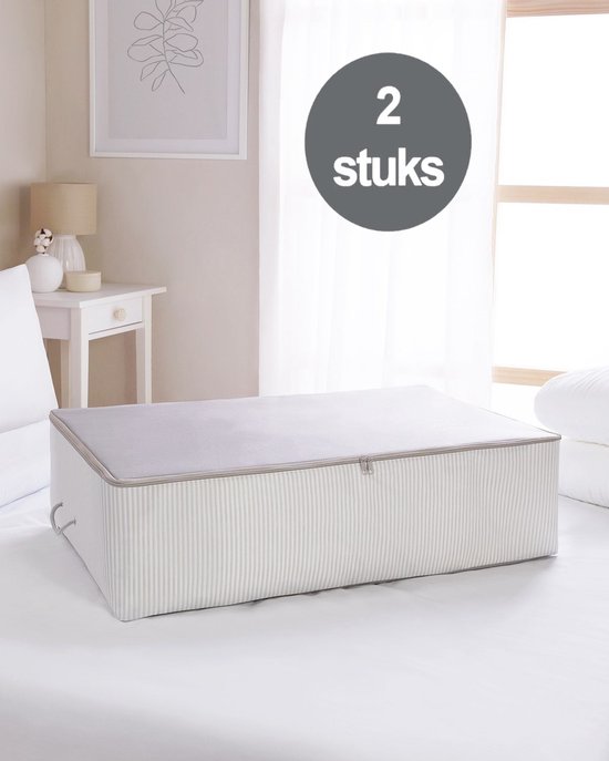 Foto: 2 stuks onderbed opbergtassen xl 74l opbergtas voor kleding en dekens opbergtas met rits opbergzak kleding organizer opberghoes voor kleding opberg kleding grijs