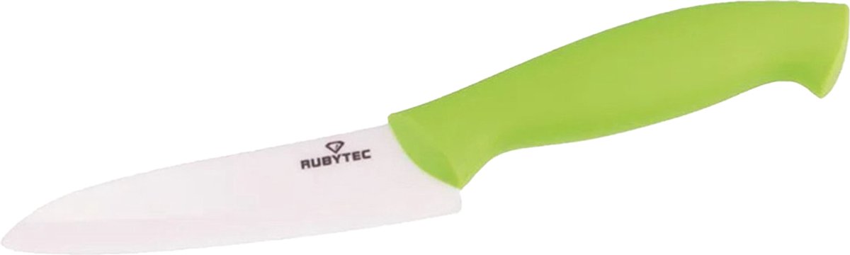 Rubytec Ceram Utility-mes - 1 stuk - Schilmes - Keukenmes - Groentemes - Keramisch Materiaal - Roest Niet - Handgreep van TVP - Ultra Scherp - Inclusief Schede - Groen
