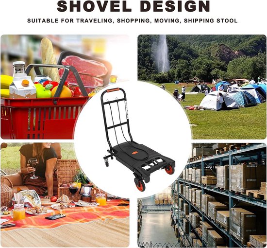 Opvouwbare bolderkar - 2-in-1 draagbare handwagen voor verhuizing - inklapbaar en draagbaar van Opvouwbare Bolderkar — afbeelding 5