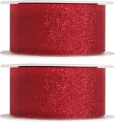G2PLUS Bordeaux satijnen lint 40 mm, breed decoratief cadeaulint, 22 m lint om te knutselen, bordeauxrood, decoratief lint voor geschenkverpakking, decoratie