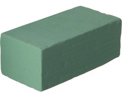 Steekschuim/oase - nat - groen - 23 x 7,5 x 11 cm - rechthoekig - Bloemstukken/kerststukjes maken
