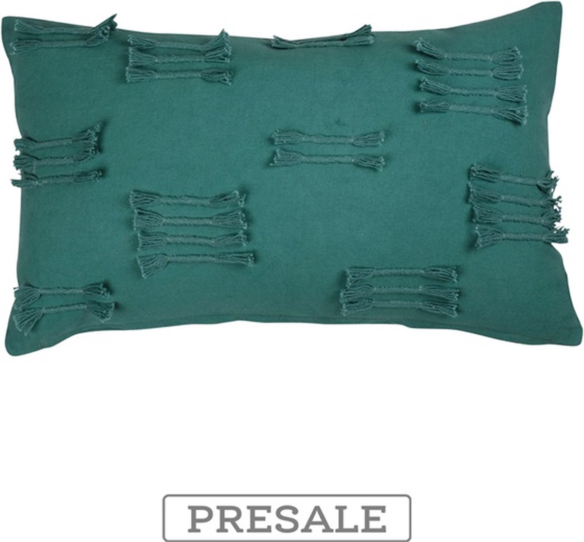 Linen & More Uneven Ruffle Tiffany Kussen | 30 X 50 | Sierkussen Voor Woonkamer Of Slaapkamer Blauw