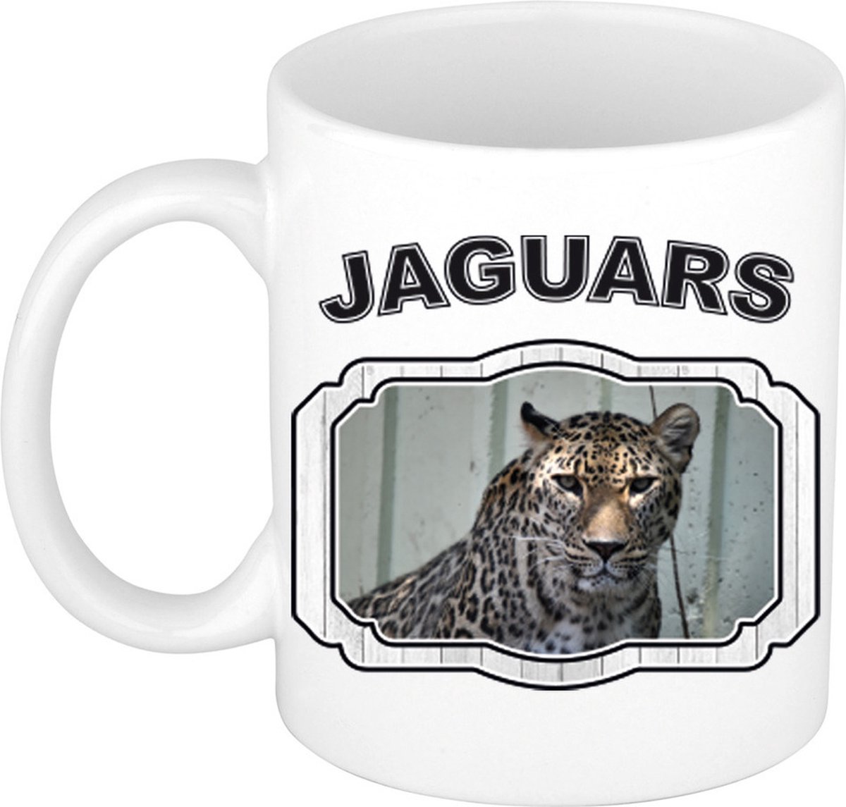 Dieren liefhebber jaguar mok 300 ml - kerramiek - cadeau beker / mok jaguars liefhebber