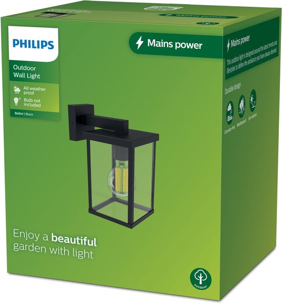 Philips myGarden Solar wandlamp met sensor | Camill | Vierkant | 3000K