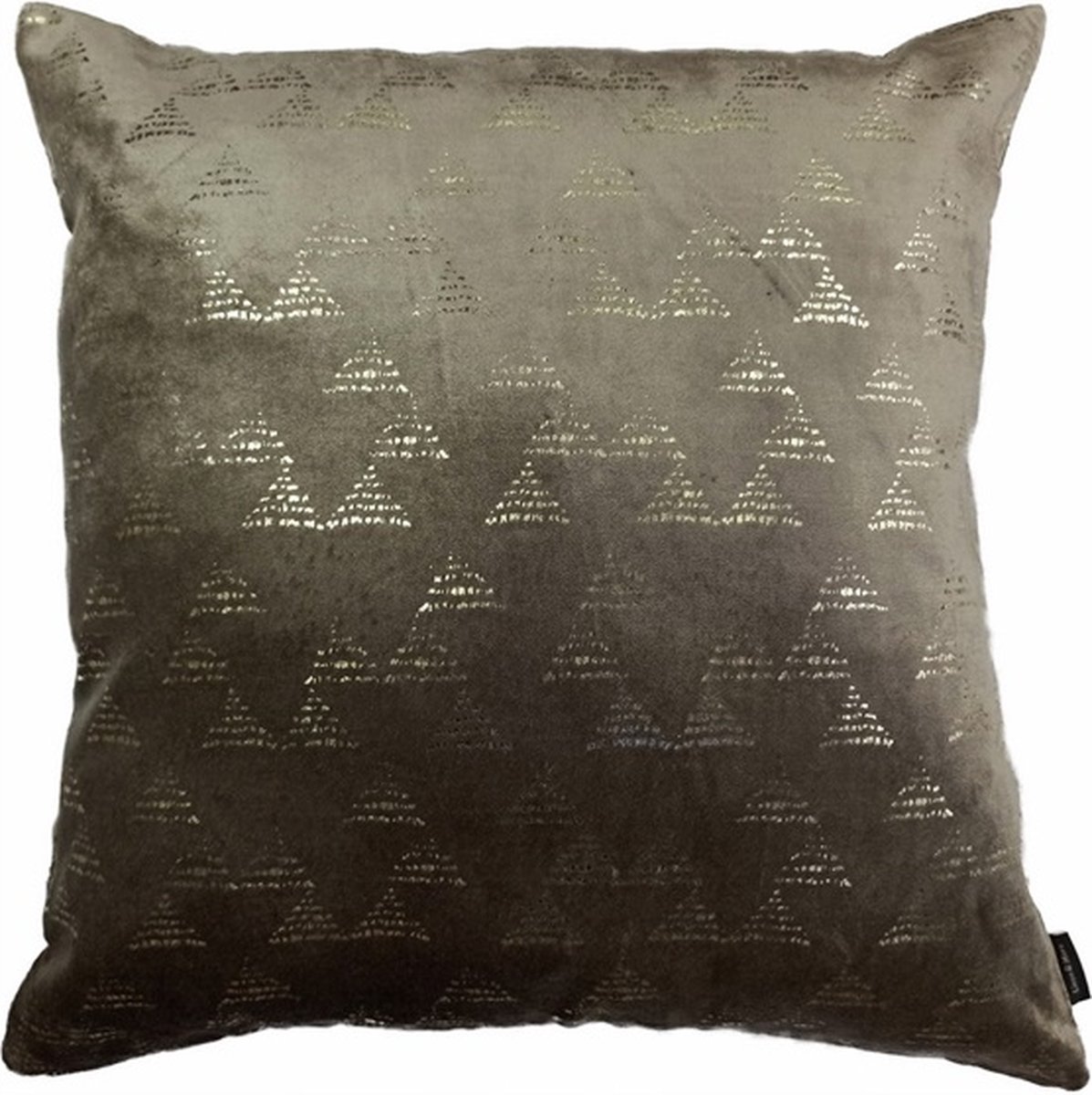 Linen & More Foil Triangle Lt Taupe Champag Kussen | 45 X 45 | Sierkussen Voor Woonkamer Of Slaapkamer