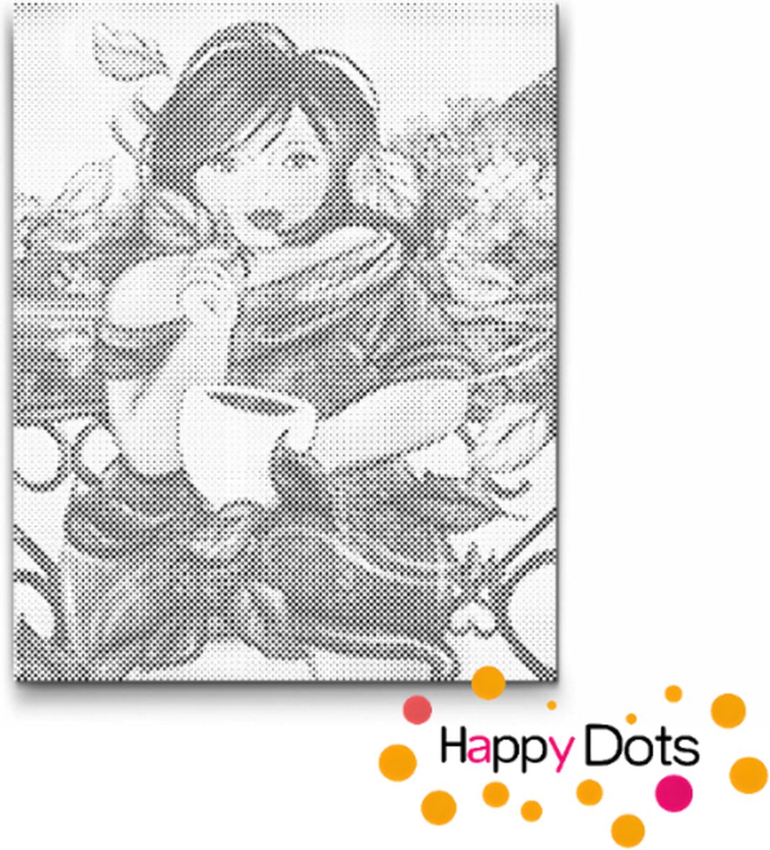 HappyDots DOT Painting Dikke Dames 08 - Herfst 40x50cm - Stippelschilderij