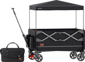 Bol.com LifeGoods Bolderkar - Opvouwbaar - Kinderenvervoer - 80KG Draagkracht - Strandkar - Draaibare Wielen - Antraciet aanbieding