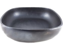 Ovenschaal - Black Pottery - 22 x 20 x 5 cm - Aardewerk - Hittebestendig - Zwart - Serveerschaal - BP70-2