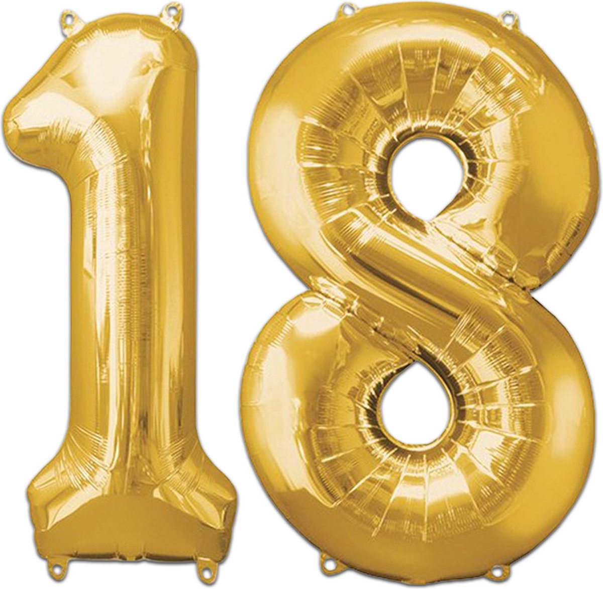 Cijfer Ballonnen Ballon Cijfer 18 Verjaardag Versiering Feest Helium Ballonnen Cijferballon Folieballon Goud Xl Formaat
